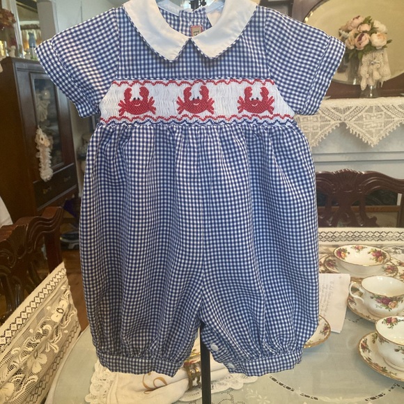 Bella Mia Kids Smocked Infant boys Shortall size size 0-3 months - Picture 16 of 16